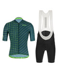 SANTINI Cycling short sleeve jersey and shorts - SLEEK DINAMO - green/black
