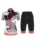 SANTINI Cycling short sleeve jersey and shorts - GIADA MAUI LADY - black/white/grey