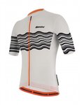 SANTINI Cycling short sleeve jersey - TONO PROFILO - white/black/orange