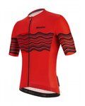SANTINI Cycling short sleeve jersey - TONO PROFILO - black/red