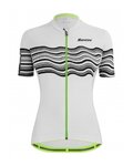 SANTINI Cycling short sleeve jersey and shorts - TONO PROFILO LADY - green/white/black