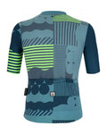 SANTINI Cycling short sleeve jersey and shorts - DELTA OPTIC - green/black/blue