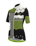 SANTINI Cycling short sleeve jersey - GIADA OPTIC LADY - yellow/white/black