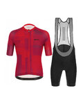 SANTINI Cycling short sleeve jersey and shorts - KARMA KINETIC - black/red