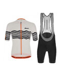 SANTINI Cycling short sleeve jersey and shorts - TONO PROFILO - orange/black/white