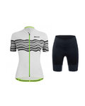SANTINI Cycling short sleeve jersey and shorts - TONO PROFILO LADY - green/white/black