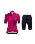 SANTINI Cycling short sleeve jersey and shorts - GIADA OPTIC LADY - pink/black