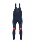 SANTINI Cycling long bib trousers - TREK SEGAFREDO 2022 FAN LINE WINTER - red/blue