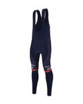 SANTINI Cycling long bib trousers - TREK SEGAFREDO 2023 FAN LINE WINTER - blue/red