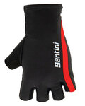 SANTINI Cycling fingerless gloves - X IRONMAN VIS - black/red