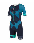 SANTINI Cycling overal - X IRONMAN CUPIO LADY - blue