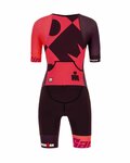 SANTINI Cycling overal - X IRONMAN CUPIO LADY - pink/bordeaux