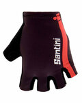 SANTINI Cycling fingerless gloves - X IRONMAN DEA - bordeaux/pink