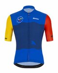 SANTINI Cycling short sleeve jersey - NIBALI SQUALO - red/blue/yellow