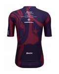 SANTINI Cycling short sleeve jersey - TOUR DE FRANCE 2023 - bordeaux/blue