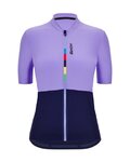 SANTINI Cycling short sleeve jersey - UCI RIGA LADY - blue/purple