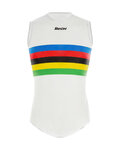 SANTINI Cycling sleeve less t-shirt - UCI RAINBOW - white/rainbow