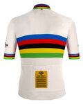 SANTINI Cycling short sleeve jersey - UCI WORLD 100 GOLD - rainbow/white
