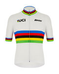 SANTINI Cycling short sleeve jersey - UCI WORLD CHAMP ECO - rainbow/white
