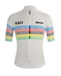 SANTINI Cycling short sleeve jersey - UCI WORLD CHAMP 100 - white/rainbow