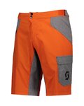 SCOTT Cycling shorts without bib - TRAIL FLOW - orange/grey
