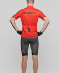 SCOTT Cycling short sleeve jersey and shorts - RC TEAM 10 - grey/black/red
