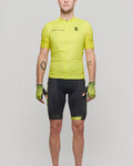 SCOTT Cycling short sleeve jersey and shorts - RC TEAM 10 - yellow/black