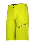 SCOTT Cycling shorts without bib - ENDURANCE LS/FIT - yellow