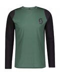 SCOTT Cycling summer long sleeve jersey - TRAIL PROGRESSIVE - green/black