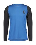 SCOTT Cycling summer long sleeve jersey - TRAIL PROGRESS - black/blue