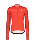 SCOTT Cycling summer long sleeve jersey - RC TEAM 10 LS - white/red