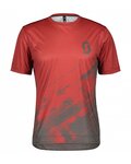 SCOTT Cycling short sleeve jersey - TRAIL VERTIC SS - red/grey