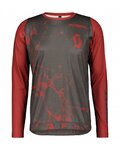 SCOTT Cycling summer long sleeve jersey - TRAIL VERTIC LS - grey/red