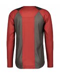 SCOTT Cycling summer long sleeve jersey - TRAIL VERTIC LS - grey/red
