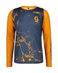 SCOTT Cycling summer long sleeve jersey - TRAIL VERTIC LS - blue/orange