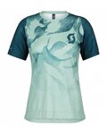 SCOTT Cycling short sleeve jersey and shorts - TRAIL VERTIC LADY - blue/black/green