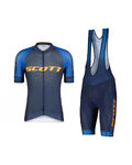 SCOTT Cycling short sleeve jersey and shorts - RC PRO SS - blue/orange