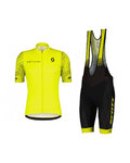 SCOTT Cycling short sleeve jersey and shorts - RC TEAM 10 SS - grey/yellow/black