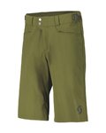 SCOTT Cycling shorts without bib - TRAIL FLOW W/PAD - green