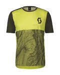 SCOTT Cycling short sleeve jersey - TRAIL VERTIC SS - green/yellow