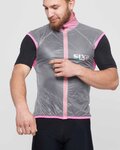 SIX2 Cycling gilet - GHOST - pink/transparent