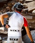 SIX2 Cycling short sleeve jersey - BIKE3 ULTRALIGHT - white/grey/red