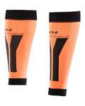 SIX2 Cycling knee-length leg warmers - CALF - black/orange
