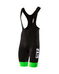 SIX2 Cycling bib shorts - SLP STRIPES - black/green
