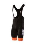 SIX2 Cycling bib shorts - SLP STRIPES - black/orange