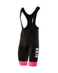 SIX2 Cycling bib shorts - SLP STRIPES - black/pink