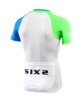 SIX2 Cycling short sleeve jersey - BIKE3 ULTRALIGHT - white/blue/green