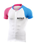 SIX2 Cycling short sleeve jersey - BIKE3 ULTRALIGHT - pink/blue/white