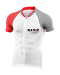 SIX2 Cycling short sleeve jersey - BIKE3 ULTRALIGHT - white/grey/red