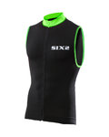 SIX2 Cycling sleeveless jersey - BIKE2 STRIPES - black/green
